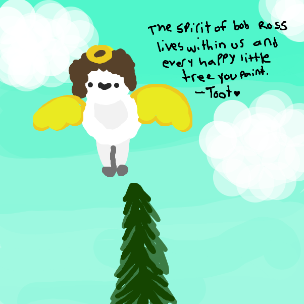 Drawing in Follow along with a Bob Ross video on Youtube. by LeGoddessToot!