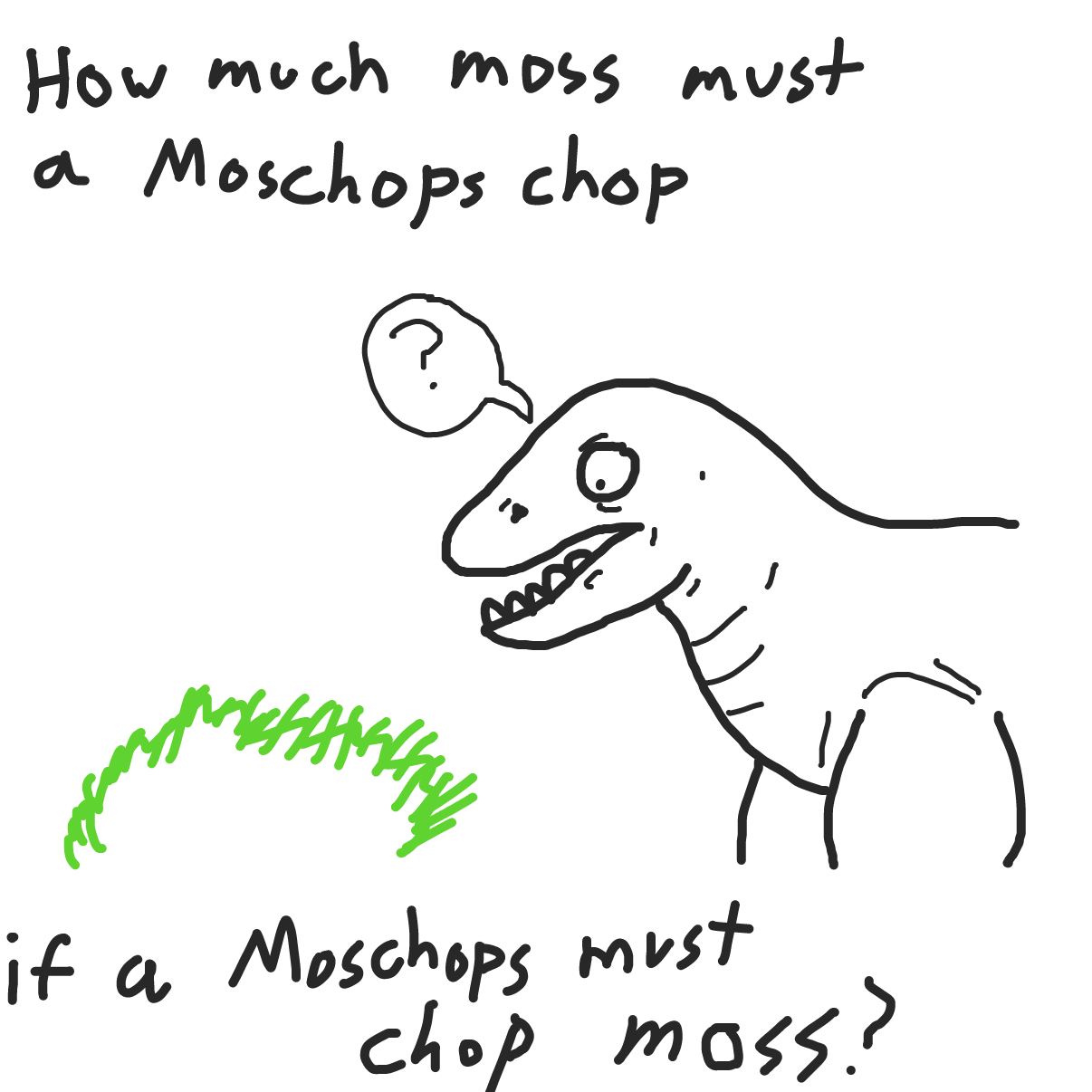 Drawing in how much moss must a moschops chop  by bajira