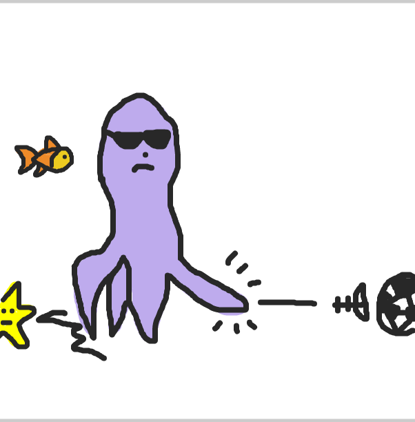 Drawing in Oliver Octopus playing football by SteliosPapas