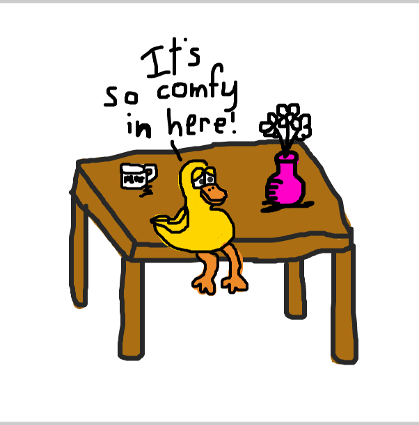 Liked webcomic David Duck on a table