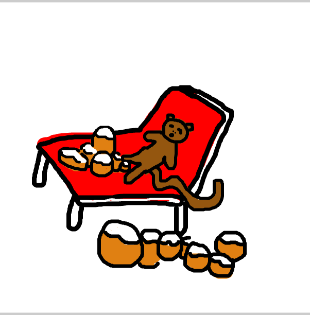Drawing in Sleeping monkey with donuts by SteliosPapas