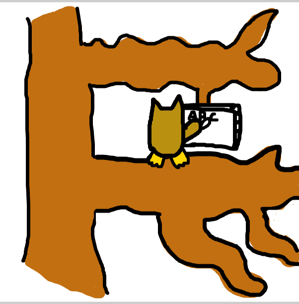 Drawing in Oscar Owl writing on his whiteboard by SteliosPapas