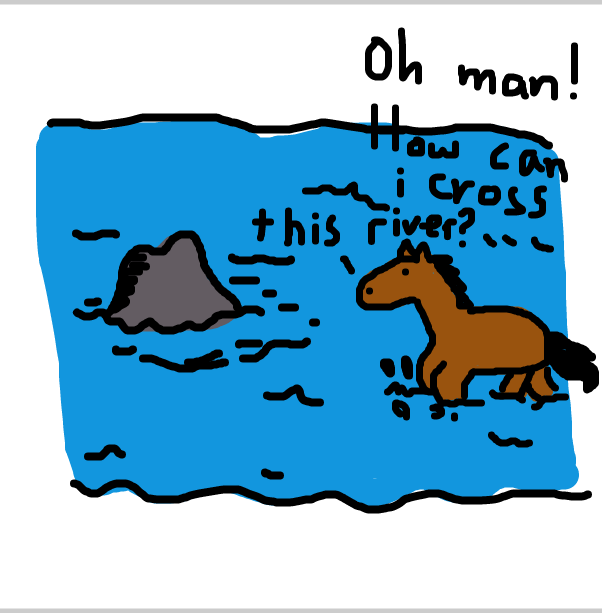 Drawing in Hamilton Horse swimming in a river by SteliosPapas