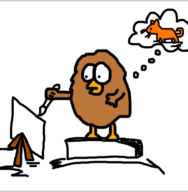 Drawing in Oona Owl painting a cat by SteliosPapas