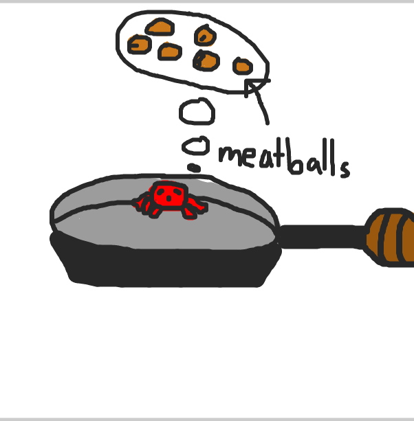 Drawing in Cody Crab on a frying pan by SteliosPapas