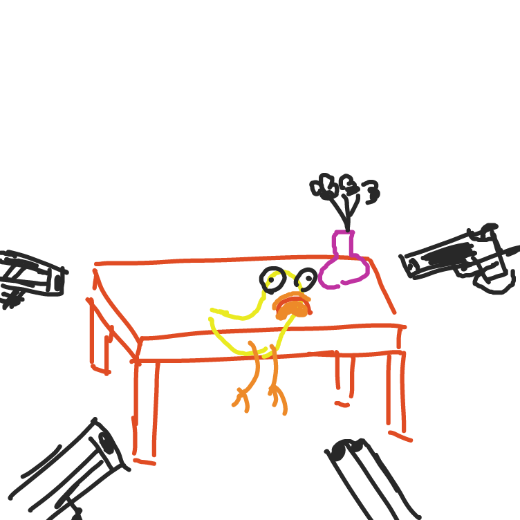 Drawing in David Duck on a table by pewpew