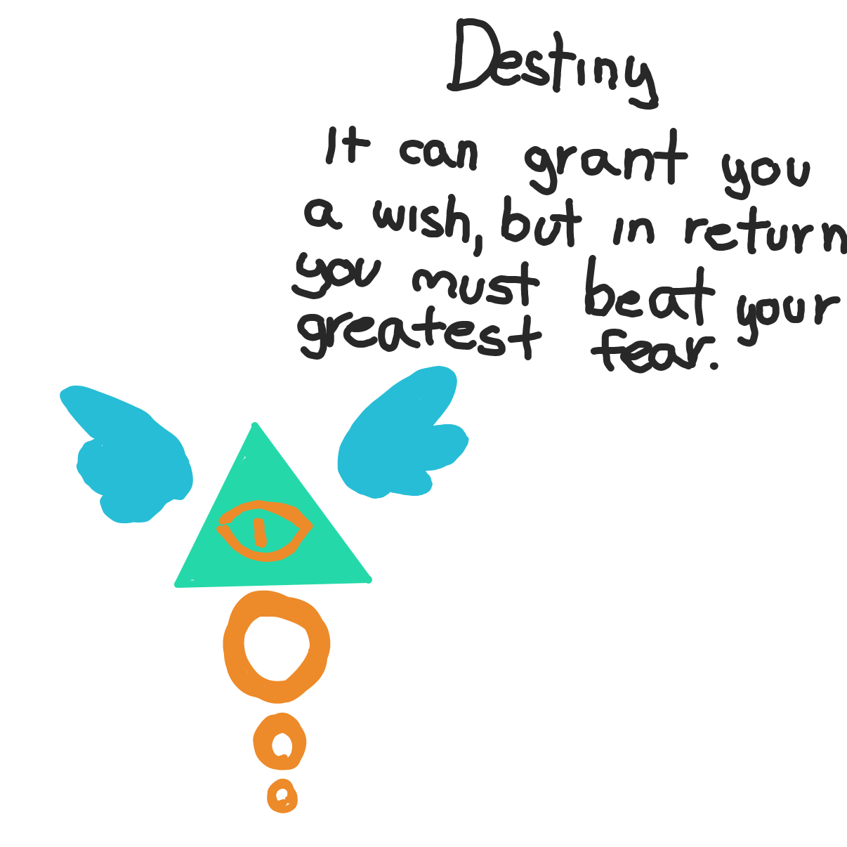 Destiny can hallucinate you into seeing your fears, if you beat it your wish will be granted - Online Drawing Game Comic Strip Panel by Moon-Lover