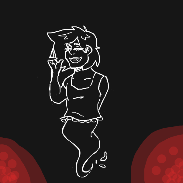 Spooky girl loves them ruffles! :) - Online Drawing Game Comic Strip Panel by Paradoxx