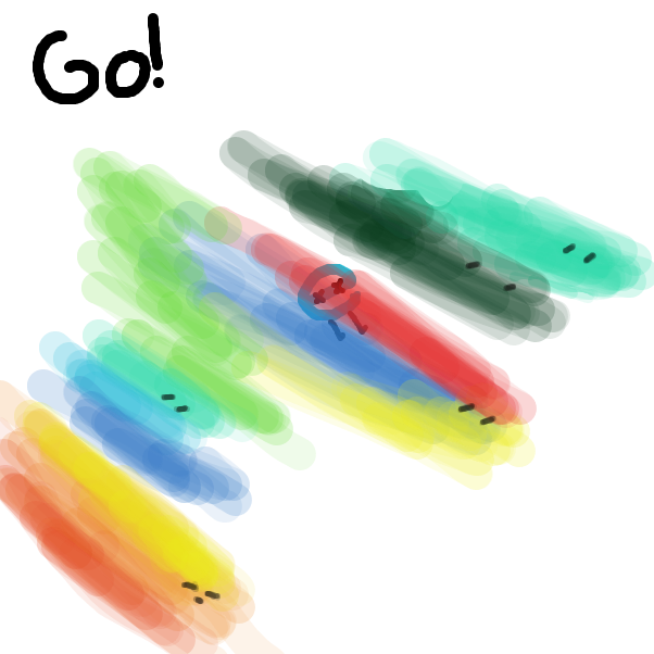 They're too fast! Who will win? - Online Drawing Game Comic Strip Panel by ItzAki