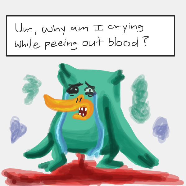 Guy Duck questions the details about his painted portrait. - Online Drawing Game Comic Strip Panel by Loco-L