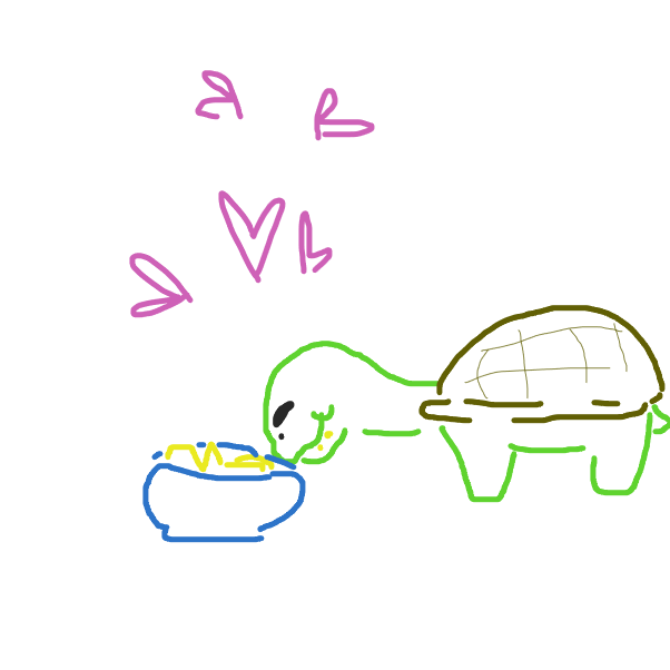 Drawing in Tommy Turtle and his tortilla bowl by BunniHyena