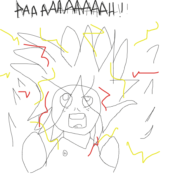 AAAAAAAAAAAH!
Protagonist-Chan is powering up - Online Drawing Game Comic Strip Panel by TophatGeo