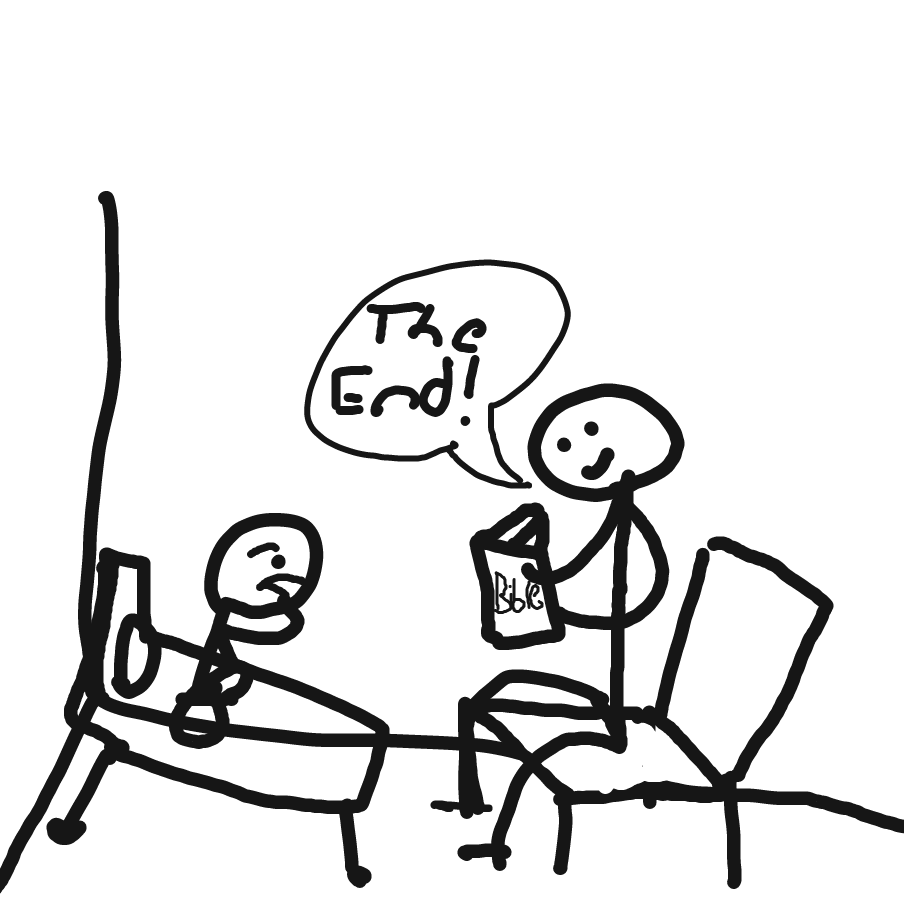 dude reads noah ark to his non gender offspring
 - Online Drawing Game Comic Strip Panel by MisterSpedshallEd
