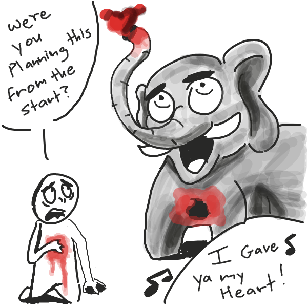 Drawing in dont go breaking my heart by Loco-L