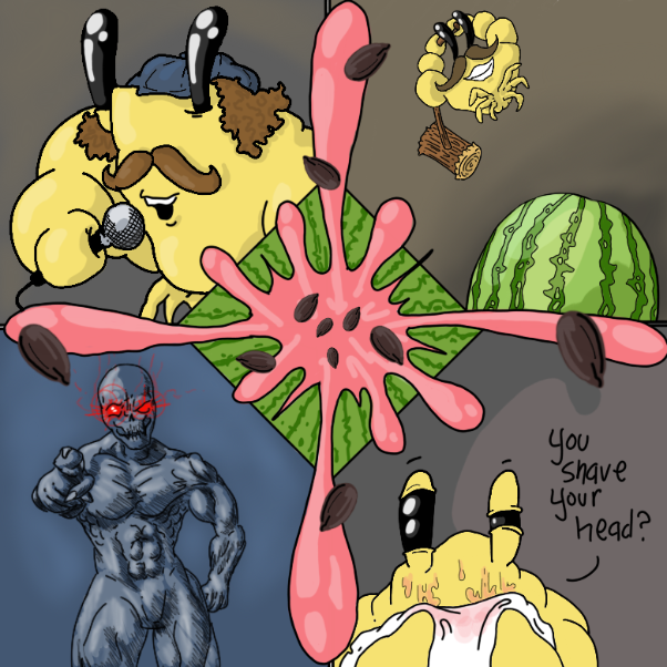 Gallagher. He was a comedian a long time ago. He smashed watermelons. - Online Drawing Game Comic Strip Panel by Wizard Croissant