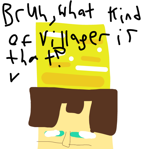 It not steve, it villager in leather helmet - Online Drawing Game Comic Strip Panel by Mr. Mint