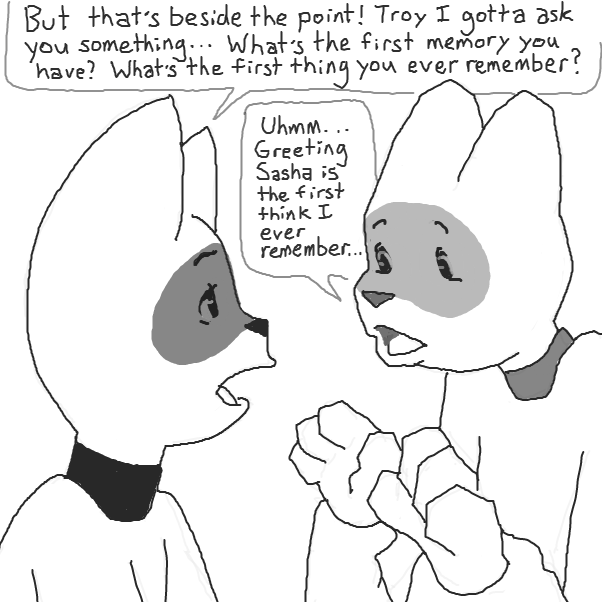 That's as far back as his memory goes??? Impostor!!!
 - Online Drawing Game Comic Strip Panel by Chepley