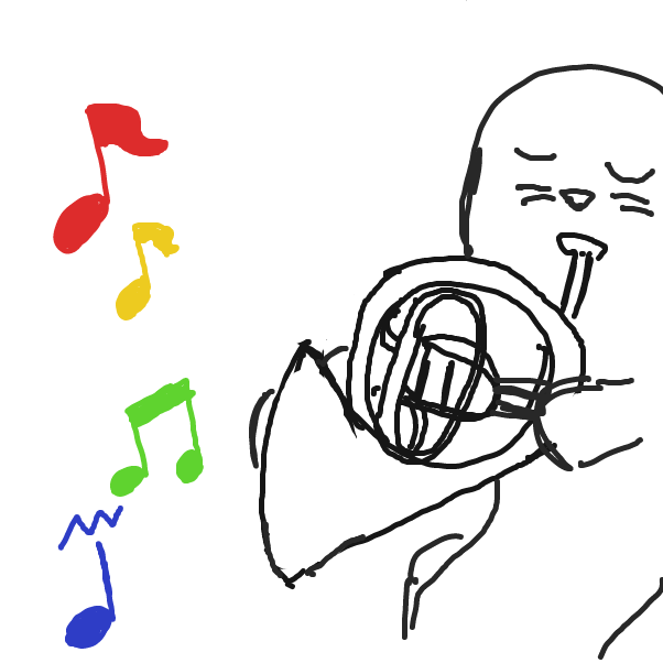 Drawing in Steven Seal plays the Tuba by not a weeb