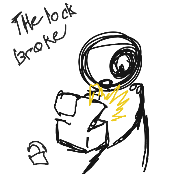 the lock broke off - Online Drawing Game Comic Strip Panel by L3X1N4T0R
