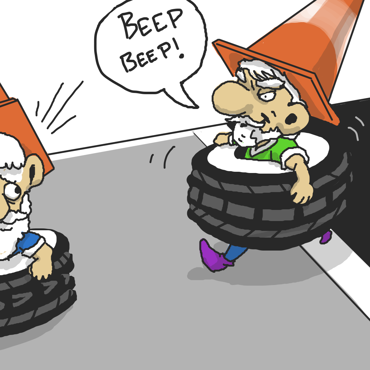 Drawing in Tire Gnomes by Buzzinski