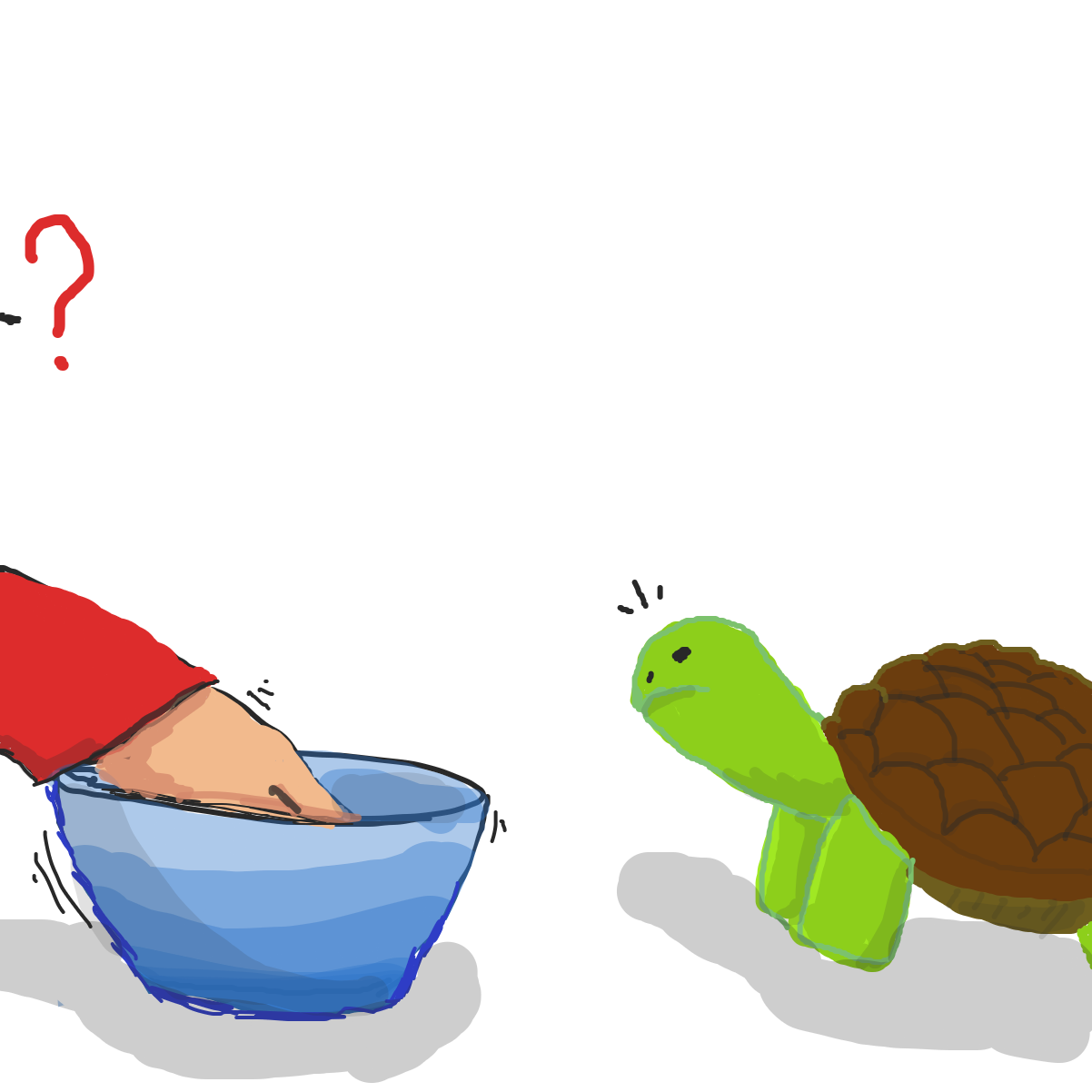 Drawing in Tommy Turtle and his tortilla bowl by l’intrus