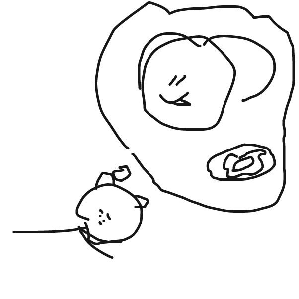 Drawing in Sleeping monkey with donuts by Purplemint