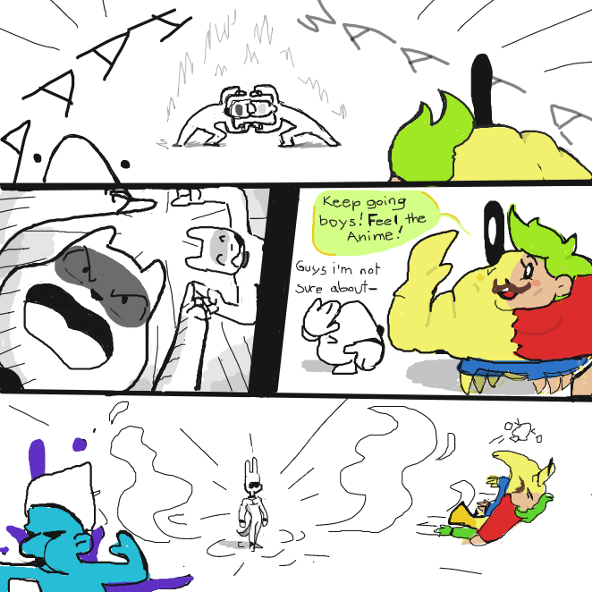 The Anime Levels were too high! - Online Drawing Game Comic Strip Panel by Sluggishfella