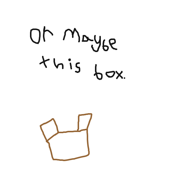 He finds a box - Online Drawing Game Comic Strip Panel by Monkey_HugLuv