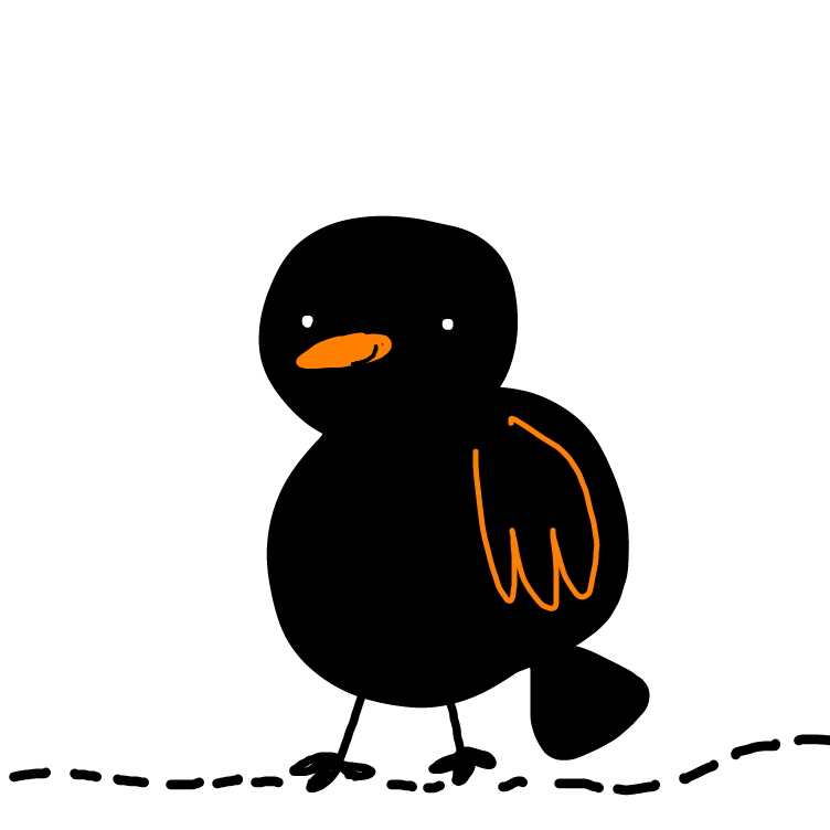 Drawing in black bird by niania