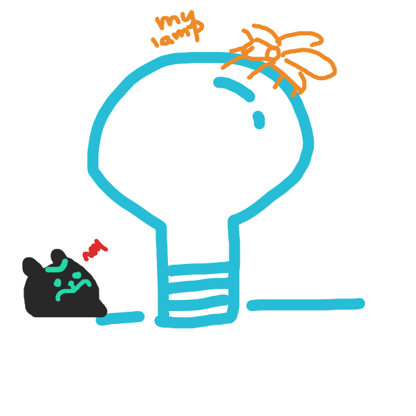 Drawing in lamp by BunniHyena