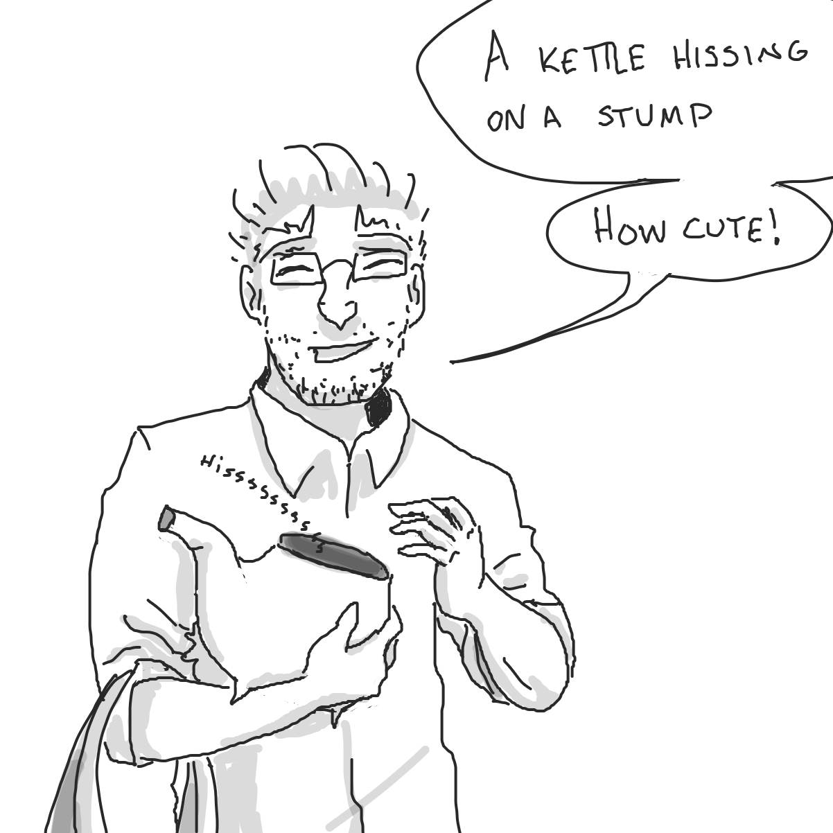 Can’t help but imagine him getting bitten now - Online Drawing Game Comic Strip Panel by Buzzinski