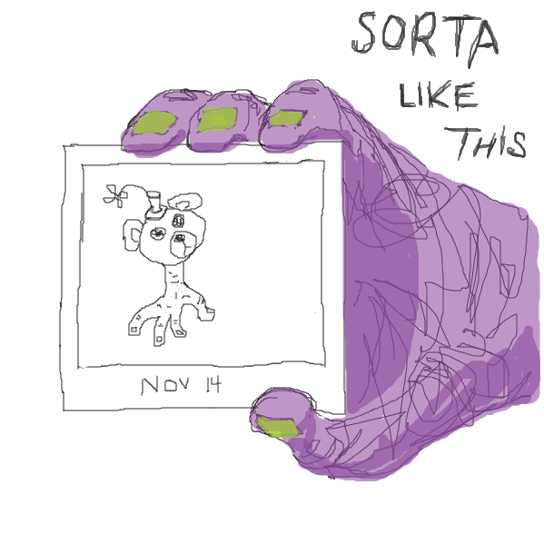 Sweety Petey presents a photo of his son. - Online Drawing Game Comic Strip Panel by droid.on.roids