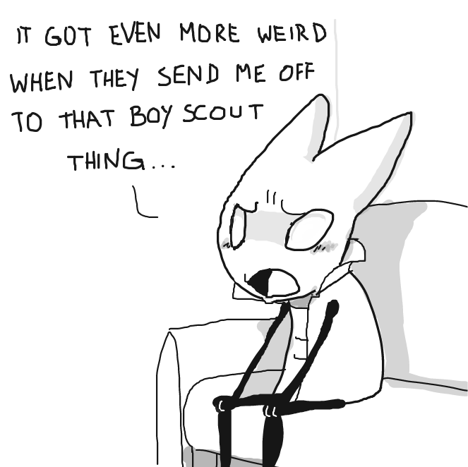 Telling his expierences when he got that one weird feelings over other particular people. - Online Drawing Game Comic Strip Panel by Sluggishfella
