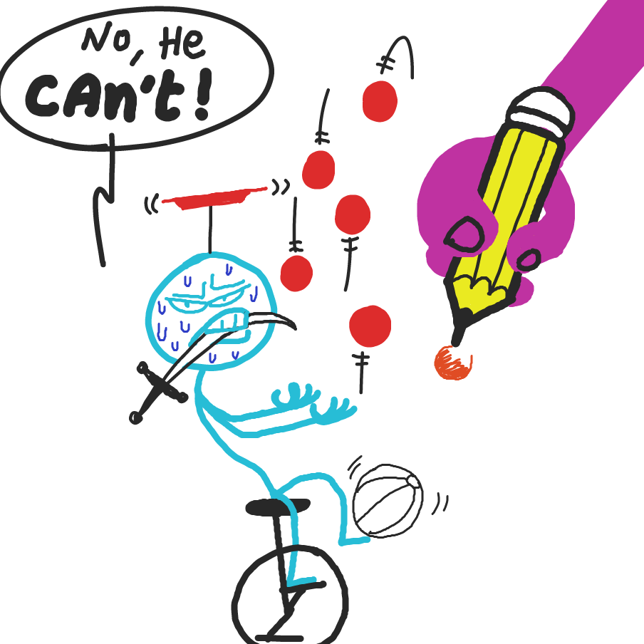 I tried, but he wouldn't let me. - Online Drawing Game Comic Strip Panel by Crayon Cruncher
