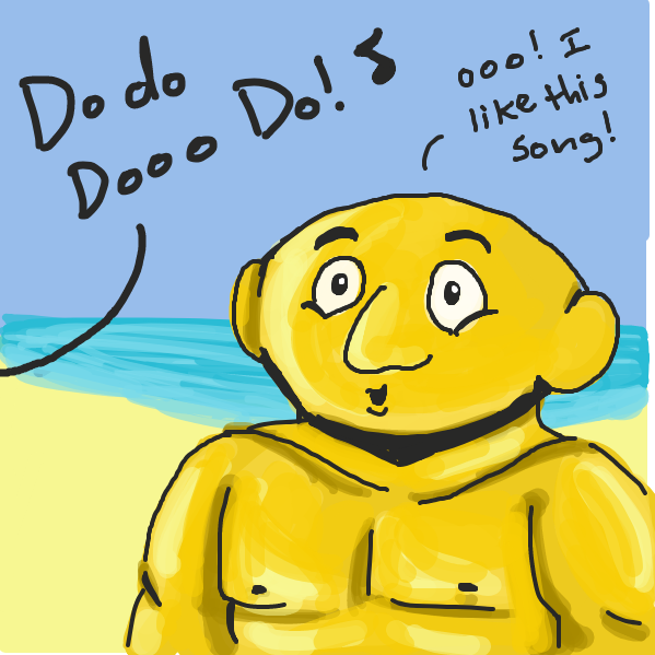 Lemonman enjoying the catchy tune! - Online Drawing Game Comic Strip Panel by Loco-L