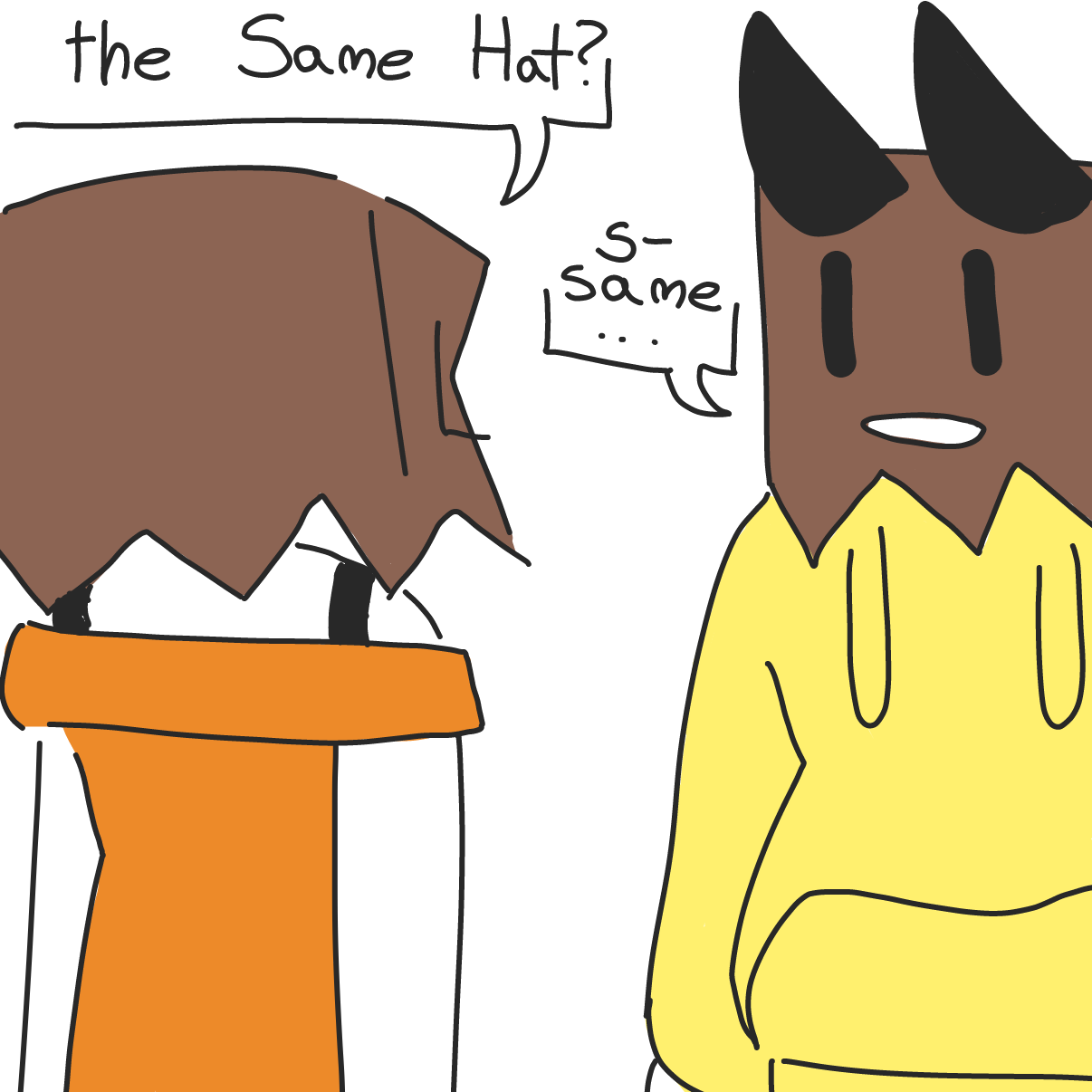 same hat!?!??! - Online Drawing Game Comic Strip Panel by Moon-Lover