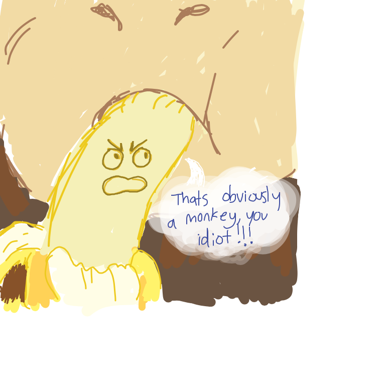 banana is surprised that snake doesn't know shit - Online Drawing Game Comic Strip Panel by daisy key chain