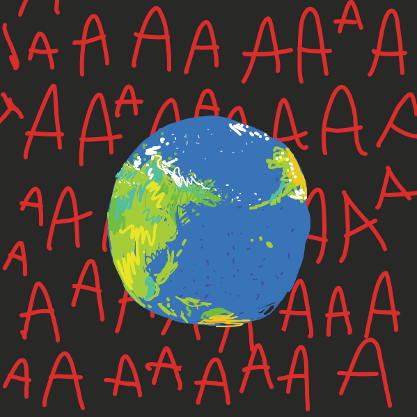 Drawing in *Power up yells* by daisy key chain