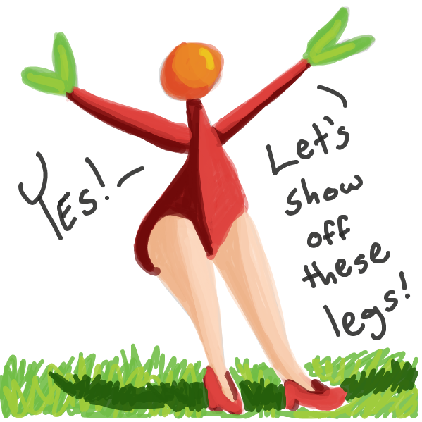 Plant is happy about new legs and wants to show it off to the world.  - Online Drawing Game Comic Strip Panel by Loco-L