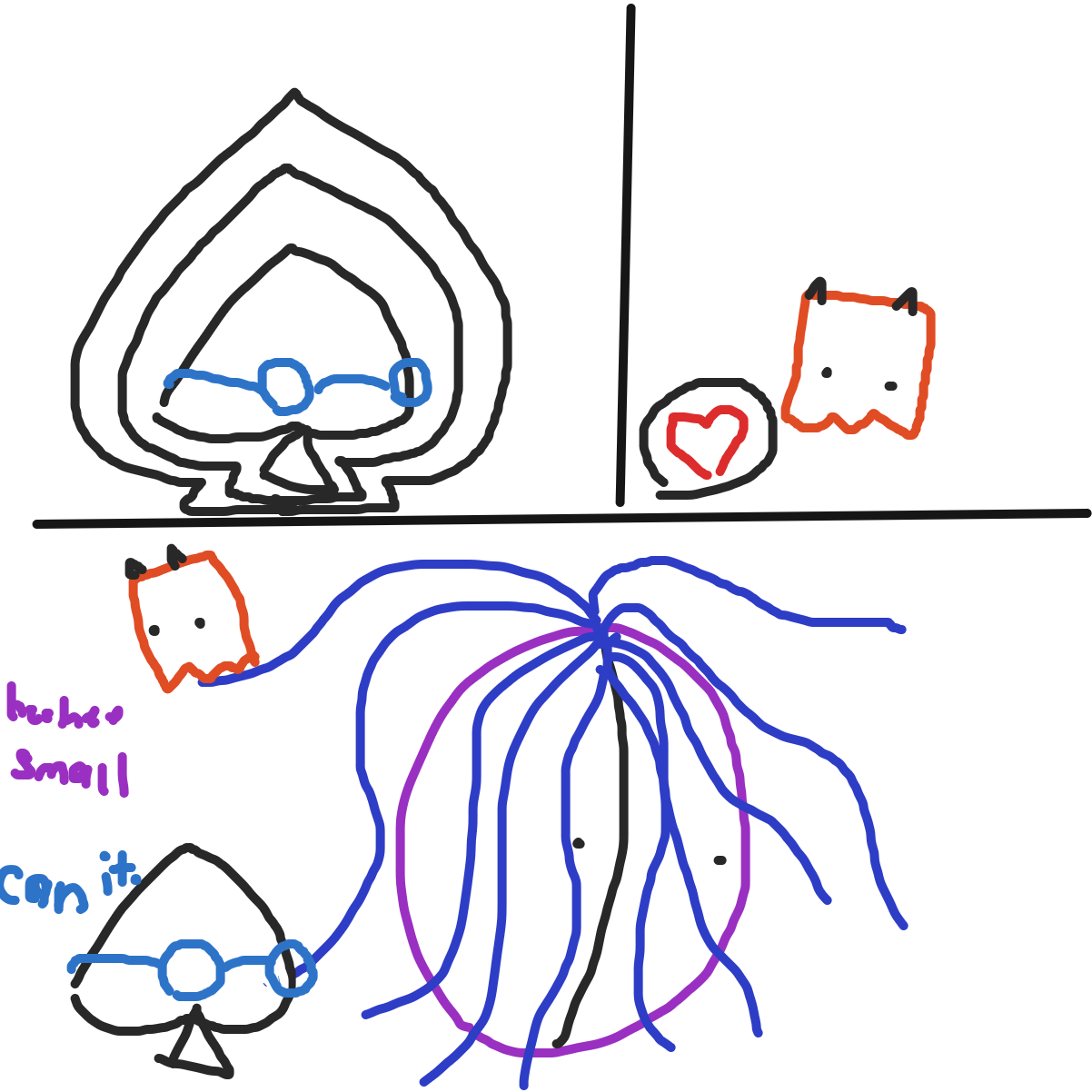 Resurrection of the bag using the ace of hearts - Online Drawing Game Comic Strip Panel by KingOfSpades2