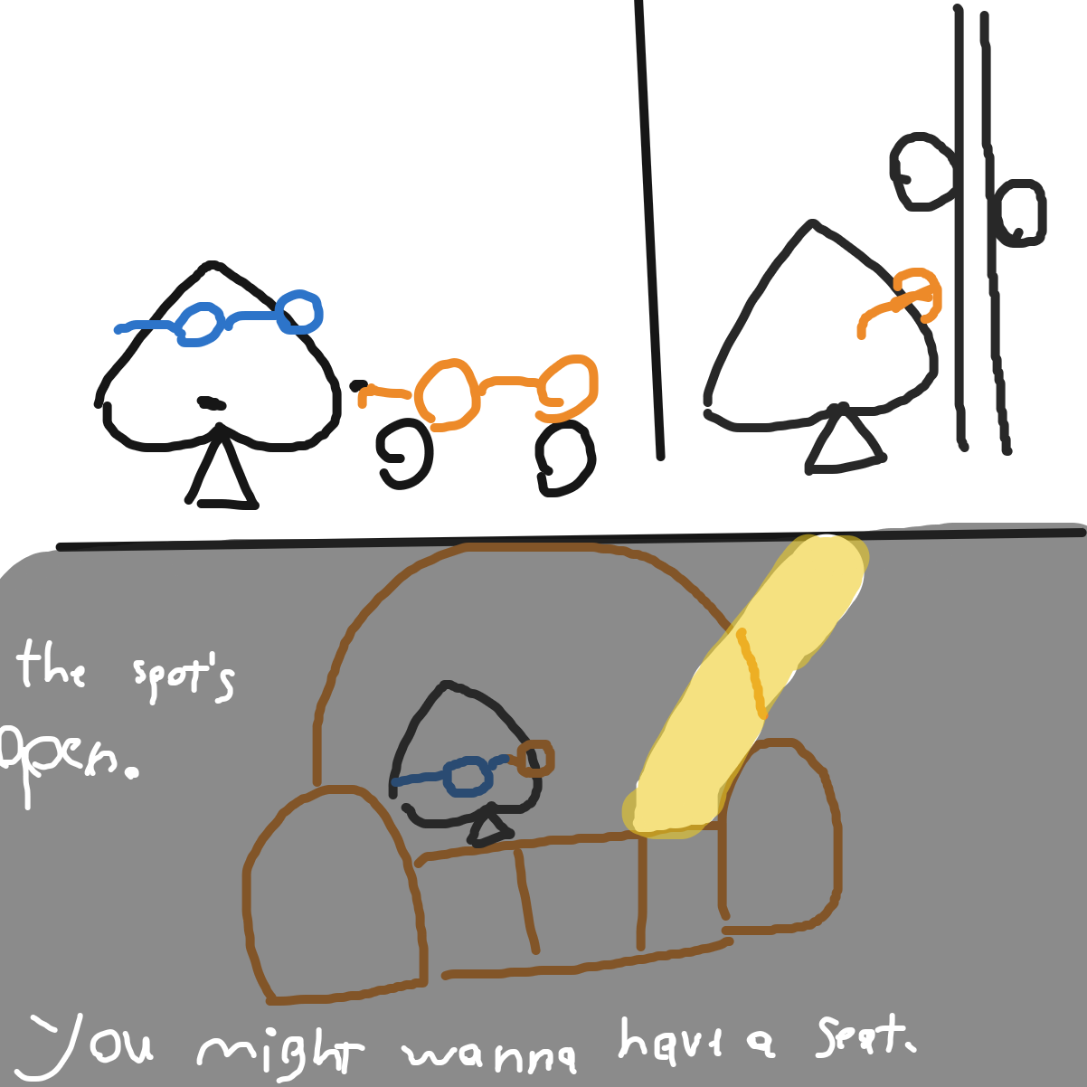 Drawing in Return of the couch by KingOfSpades2