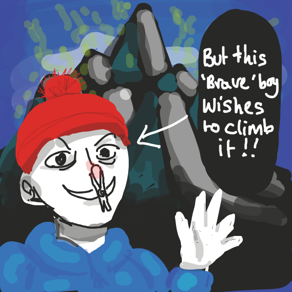 he wantsto climb!!!!
 - Online Drawing Game Comic Strip Panel by Mojomos