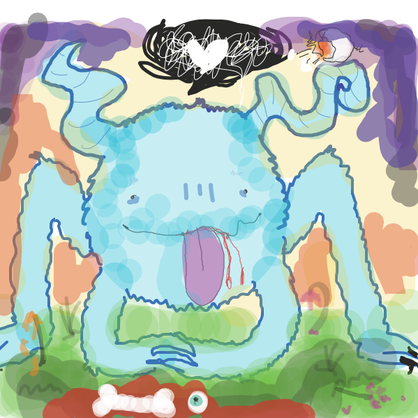 Drawing in Title by wolversheens