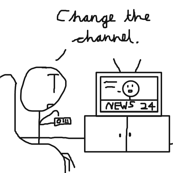 Change the TV channel. - Online Drawing Game Comic Strip Panel by pudsey99