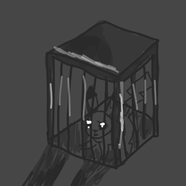 Pikachu is traped in cage and person's shadow is seen - Online Drawing Game Comic Strip Panel by Lussy156cz