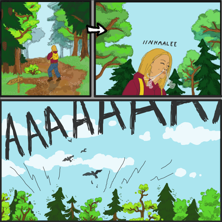 I personally like to go deep in the forest to yell my lungs out - Online Drawing Game Comic Strip Panel by Delete