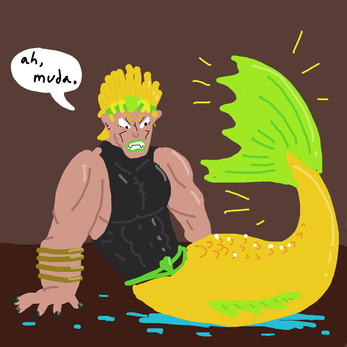Drawing in dio turns into a mermaid by bajira