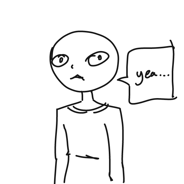 Guy standing there says "yea.." - Online Drawing Game Comic Strip Panel by CharaDreemy