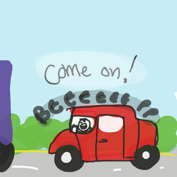 Drawing in get outta the way!! by Mojomos