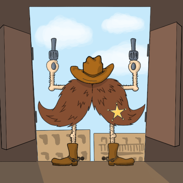 Draw a moustache and personify it according to its style. - Online Drawing Game Comic Strip Panel by Wizard Croissant